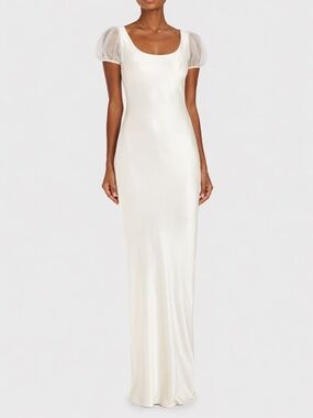 Amanda Uprichard Senna White Silk Maxi Dress
